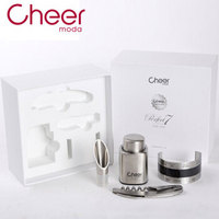 Cheer启尔红酒电动开瓶器 全自动葡萄酒开瓶器启瓶器4合一礼盒酒具套装CKE1882