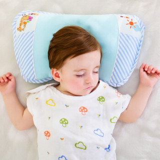 婧麒（JOYNCLEON）婴儿枕头定型枕防偏头儿童枕头宝宝新生儿定型枕头0-1-3岁 蓝色 Jzt0372