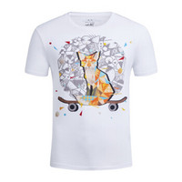 ARMANI EXCHANGE阿玛尼奢侈品19春夏街头艺术系列男士印花T恤 6ZZTGG-ZJX5Z WHITE-1100 XXL