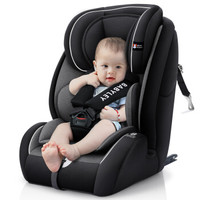 乖乖乐BABYLEY 汽车儿童安全座椅isofix 头枕可调 9个月-12岁 3C认证 铠甲勇士 雷霆黑 ISOFIX接口+LATCH