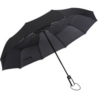 昵迪 全自动雨伞商务男女双人三折加固加大10骨伞一键开收 105酷黑