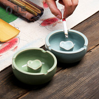 佳佰 烟灰缸陶瓷创意个性潮流多功能居家茶桌配件烟缸客厅烟灰缸不带盖 居家烟灰缸2个装