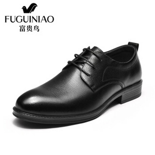 Fuguiniao 富贵鸟 男士商务正装鞋头层牛皮英伦系带 B803616 黑色 39