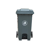 魅祥 脚踏塑料垃圾桶 户外特厚 分类垃圾箱 120L加厚脚踏带轮（灰色）