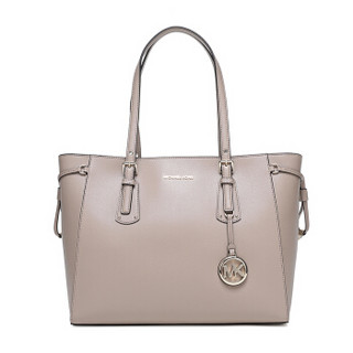 MICHAEL KORS 迈克·科尔斯 VOYAGER系列 女包驼棕色皮革中号手提单肩包 30T8TV6T8L TRUFFLE