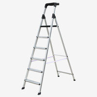 瑞居家用折叠人字梯6阶宽踏梯铝合金梯子加厚多功能多用梯1.3v