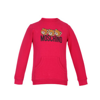 MOSCHINO KIDS 莫斯奇诺 奢侈品童装 男女童玫红色棉氨纶小熊图案长袖卫衣 MUF02M LDA03 51665 2A/2岁/92cm