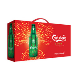 嘉士伯（Carlsberg）特醇啤酒皇冠铝瓶355ml*6瓶 烟花版组合装 *2件