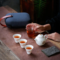 苏氏陶瓷 中国白旅行茶具套装 羊脂玉便携式功夫茶具