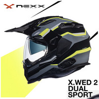 NEXX X.WED2 荒原系列X-PATROL 亚洲版型 旅行全盔 碳纤维复合材料电动摩托车头盔 黑钛黄线条色 M