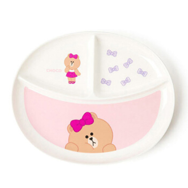 商品line friends 丘可树脂分格餐盘 卡通创意儿童饭盘碟子 家居日用