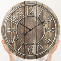 码仕 挂钟钟表客厅静音个性石英钟北美创意复古挂 表大时钟 18寸阿拉伯数字W1866A