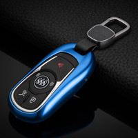 迪加伦 18款别克全新君越/君威/昂科威/专用汽车钥匙包/扣 改装 车用钥匙保护套壳 男士女 宝石蓝