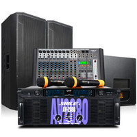 狮乐 SHILE)AV2080/BM25/天琴十号/YW-1/SH12 专业纯后级功放带双15英寸大功率音响组合 演出用大功率套装