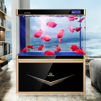 闽江（minjiang） 家用客厅鱼缸柜 1米浮法玻璃鱼缸柜 底滤免换水  黑金色