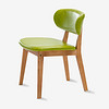 好事达易美餐椅 实木办公椅子 北欧休闲咖啡椅 红橡色果绿ZS004