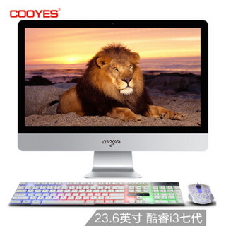 酷耶(Cooyes)C2368V 23.6英寸家用办公i3双核一体机电脑(酷睿i3-7100 4G 120G固态 集显 WiFi 摄像头 音箱)