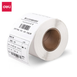 deli 得力 70*50mm三防热敏标签打印纸 不干胶条码打印纸(12卷装 500张/卷)11882
