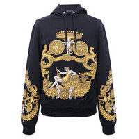 VERSACE 范思哲 奢侈品 18秋冬新款 男士黑色棉质连帽卫衣 A80469 A219529 A708  M