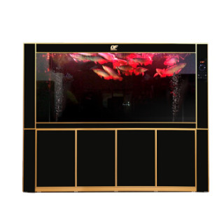 商品仟湖of专业龙鱼缸御龙殿 iiis 长度218cm黑色 超白玻璃缸水族箱