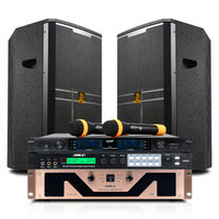 狮乐（SHILE）S62/BM12/天琴五号/SH12 音响套装 纯后级大功率功放带12英寸音箱配效果器专业舞台音箱组合