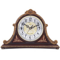 枫叶(MappleLeaf)座钟欧式实木创意客厅静音钟表现代台钟仿古台式奢华座钟钟表 板栗色8016