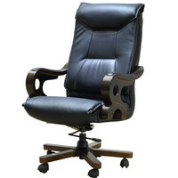 金海马/kinhom 电脑椅 办公椅 皮艺老板椅 人体工学椅子 黑色 6676-B823