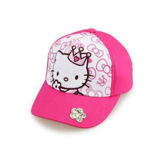 HELLO KITTY 儿童帽子春秋女童太阳帽宝宝鸭舌帽公主棒球帽遮阳帽KT4116玫红50cm