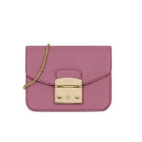 FURLA 芙拉 METROPOLIS系列 SS19 CRUISE 女士 牛皮剖层革 淡紫色 迷你 斜挎单肩包小方包链条包993861