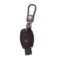 车达品19款新奔驰钥匙包真皮适用于奔驰e300 奔驰c级 gls e300l c260l ml400专车专用钥匙包半包二键棕