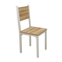 洛克菲勒简约现代钢木餐椅办公椅食堂靠背椅子4面加固 白架+浅胡桃