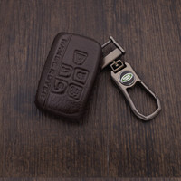 车达品19款新路虎钥匙包真皮 新揽胜运动版发现神行发现4/5极光钥匙套 捷豹XEL XFL钥匙壳扣专车专用路虎棕