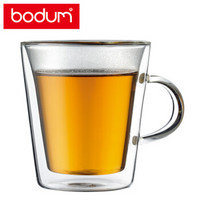 波顿（BODUM）双层玻璃杯咖啡杯小容量200ml 防烫防雾防水珠茶水杯2只装