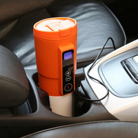 时本 SB-000015 车载电热杯 车用烧水壶加热杯 保温箱100度车家两用 旅行电水壶橙色