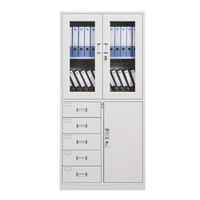 顺富美（SHUNFUMEI）偏五斗文件柜 钢制资料柜 储物柜 寄存柜 办公档案柜 工具柜