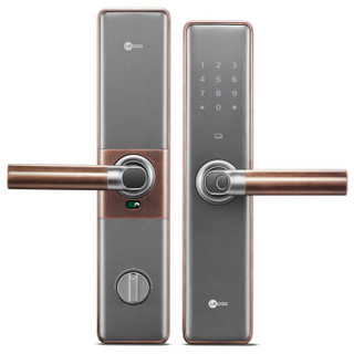 联想Lecoo R1 指纹锁智能锁电子密码锁支持无线蓝牙磁卡 家用防盗防小黑盒 红古铜 王力锁体