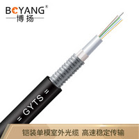 博扬（BOYANG）BY-GYTS-4B1 铠装4芯单模室外光缆 GYTS层绞式室外架空/管道网线光纤线 100米 可定制长度