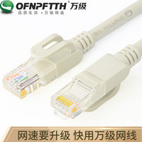 万级（OFNPFTTH）超五类网线 CAT5e类百兆网络跳线 超5类高速成品电脑宽带连接线 贝吉灰色 3米