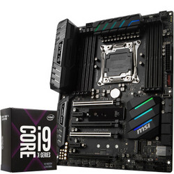 微星（MSI）X299 SLI PLUS主板 英特尔（Intel）i9-9820X 酷睿十核 盒装CPU处理器板U套装