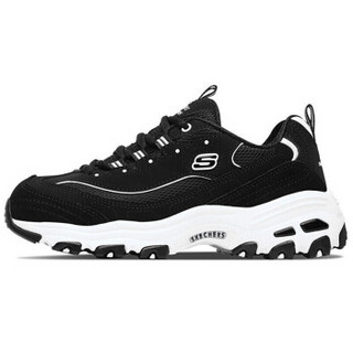 SKECHERS 斯凯奇 女 LIFESTYLE系列 D'LITES系列时尚绑带运动鞋 运动 休闲鞋 13148/BKW 黑色37码 US7码