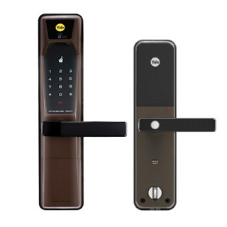 Yale 耶鲁指纹锁密码锁家用防盗智能门锁电子感应锁 YDM4111 棕色