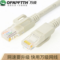 万级（OFNPFTTH）超五类网线 CAT5e类百兆网络跳线 超5类高速成品电脑宽带连接线 贝吉灰色 1米