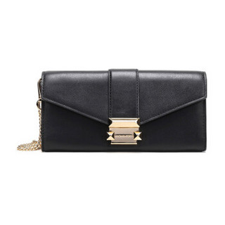 MICHAEL KORS 迈克·科尔斯 MK钱包 WHITNEY系列黑色牛皮女士大号手拿包钱包 32H8GWHC7L BLACK