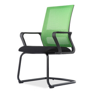 欧宝美办公椅现代简约弓形会议椅洽谈椅班前椅绿色靠背网布椅