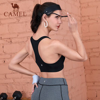 骆驼（CAMEL）运动内衣女健身背心定型透气瑜伽文胸跑步训练Bra防震无钢圈胸衣含胸垫瑜伽服Y9S1U8620黑色 S