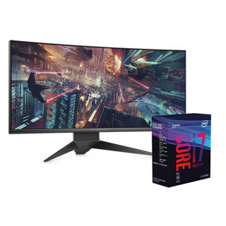 Alienware 外星人 AW3418DW 34.1英寸 显示器+酷睿i7-8700K 处理器套装 3440×1440 120Hz  1900R IPS