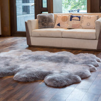 裘朴 纯羊毛地毯客厅茶几地毯卧室地毯飘窗毯床毯现代简约羊毛地毯 甄选8P地毯 麻灰色