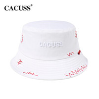 CACUSS PM034渔夫帽女帽子男春夏大头围日系潮牌遮阳帽防晒帽韩版盆帽休闲潮 白色
