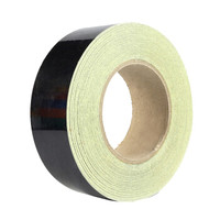 谋福 L8427反光胶带 反光标识警戒线墙贴地板贴标志 反光膜警示胶带 长45.7米(20cm宽 黑色 )