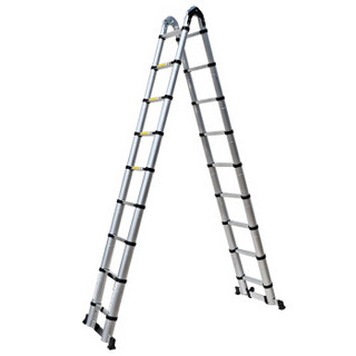 易存梯子铝合金伸缩梯子家用人字梯多功能工程折叠梯 多功能梯2.8米+2.8米